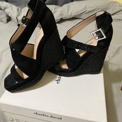 Black Espadrille Wedges