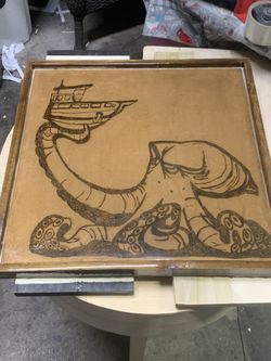 Kraken Art On Wood 
