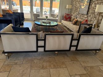 Modern Sectional Sofa with Black Metal Frame