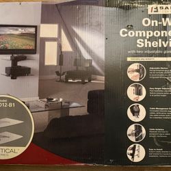 Sanus On-Wall Component Shelving Single-column AV component system with two shelves