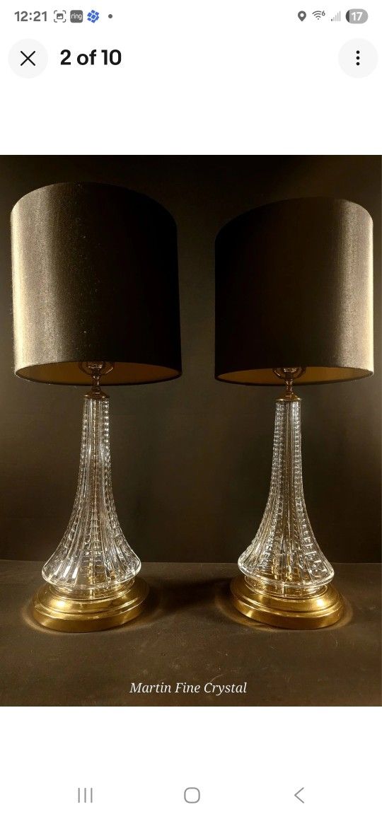 Waterford Berkshire Set of 2 Crystal Table Lamps - Absolutely Mint Condition!!!