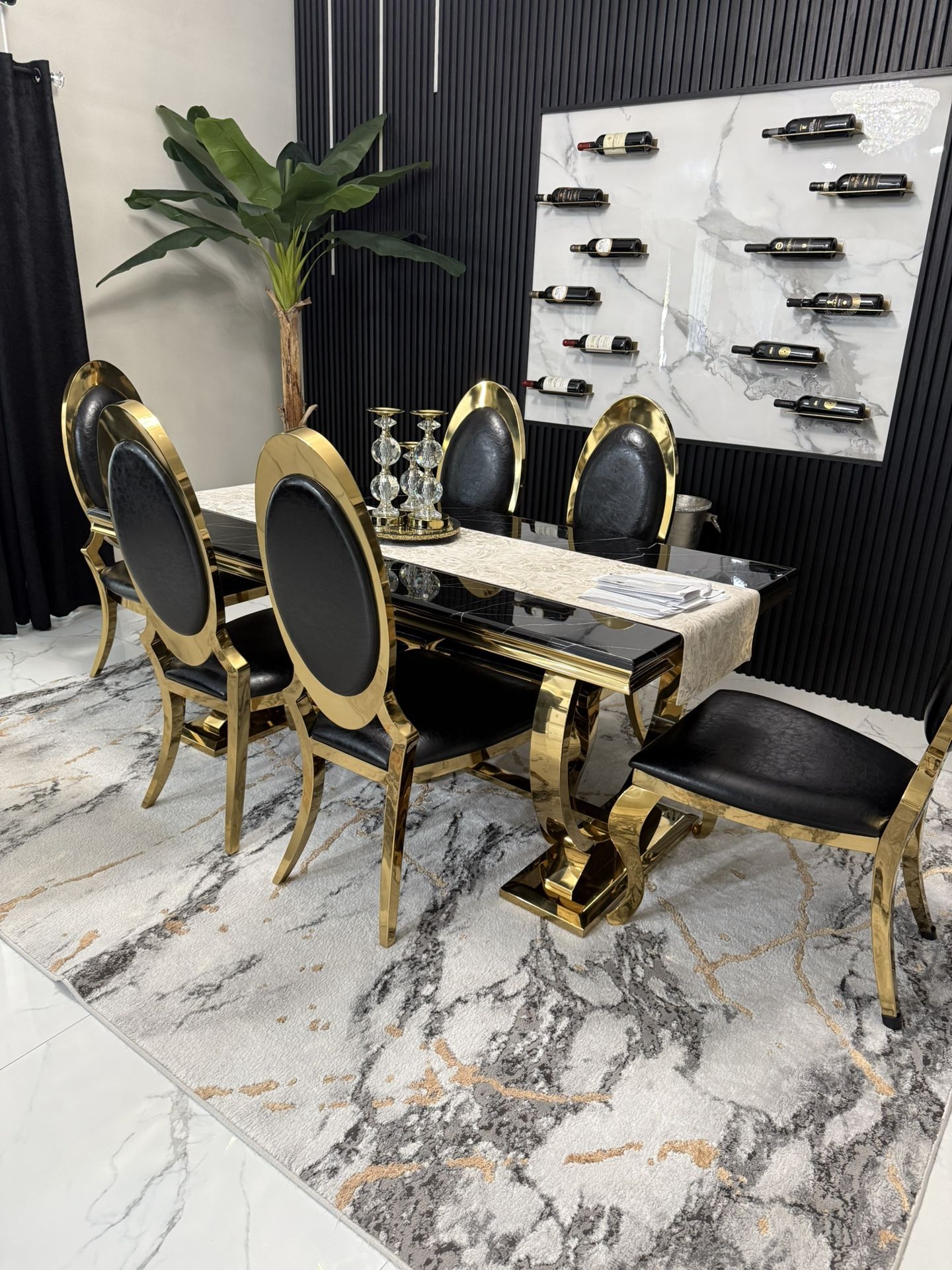 table with six chairs