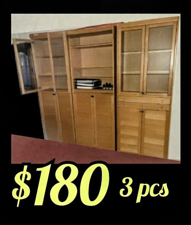 Bookshelves - Storage Cabinets - 3 Piece Set