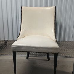 Vintage White Leather Chair