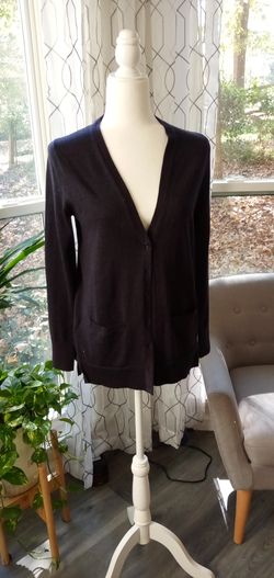 Ann Taylor Loft navy blue wool bland cardigan. M
