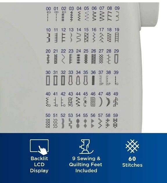 Brother CS6000i LCD Computerized 60stitches Sewing, 9Quilting Feet