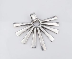 RETIRED James Avery Sterling Silver SUNBURST Hammered Pendant