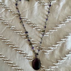 Purple Gemstone Pendant Necklace