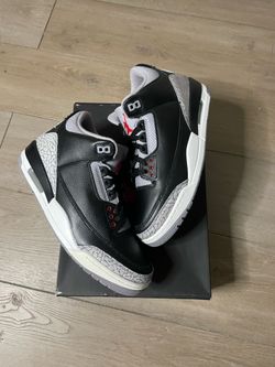 NEW Sz 9 Black Cement 3s (2024)