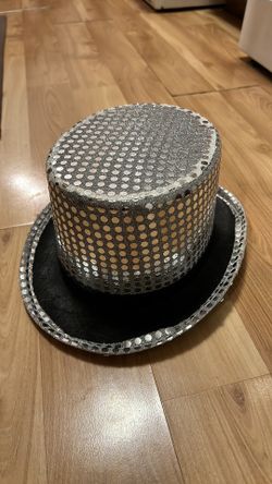 Silver Sequin Top Hats
