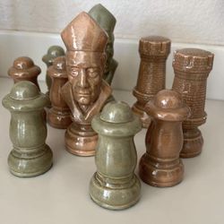 Vintage Chess Decor - Old Vintage Large Misc Chess Pieces - Paperweights/bookends/etc