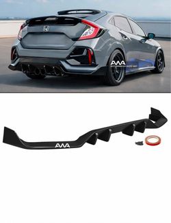 For 17-21 Honda Civic Hatchback FK7 Sport Touring PU Rear Bumper Lip Diffuser