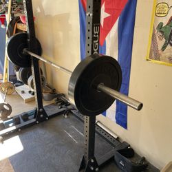 Rogue SML-1 Monster Light Squat Stand With Olympic Bar Used