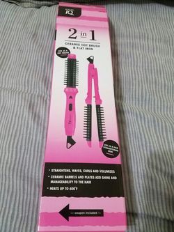 Power is 2 in 1 ceramic hot brush&flat iron