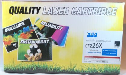 TWO (2) HP Compatible CF226X Laser Toner Cartridge, High Yield - Black