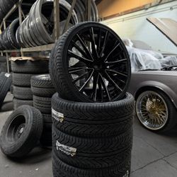 26 Inch Gloss Black Wheels Rims Tires 