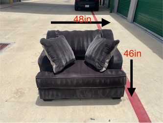 Charcoal Blue Oversized Chair W/Pillows (DELIVERY AVAILABLE)