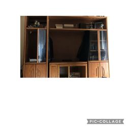 Light oak wall unit
