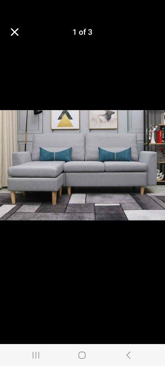 L-shape Sectional Couch With Reversible Chaise