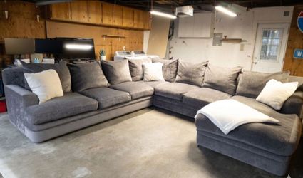 Free Delivery! Gray Sectional Couch Sofa Chaise Foot Rest Ottoman  Custom
