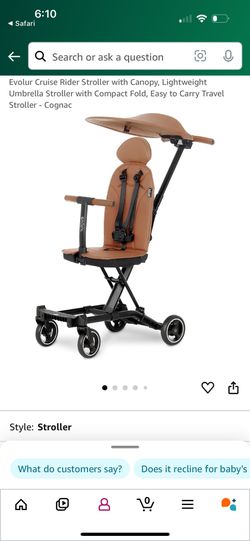 Evolur Cruise Ride Stroller Toddler- Travel Stroller