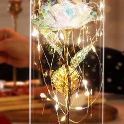 galaxy rose in glass dome
