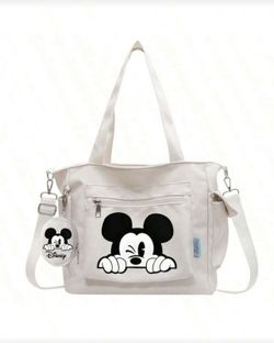 Disney White Tote Bag with Mickey Mouse Graphic
