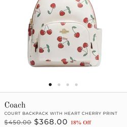 Cherry coach backpack