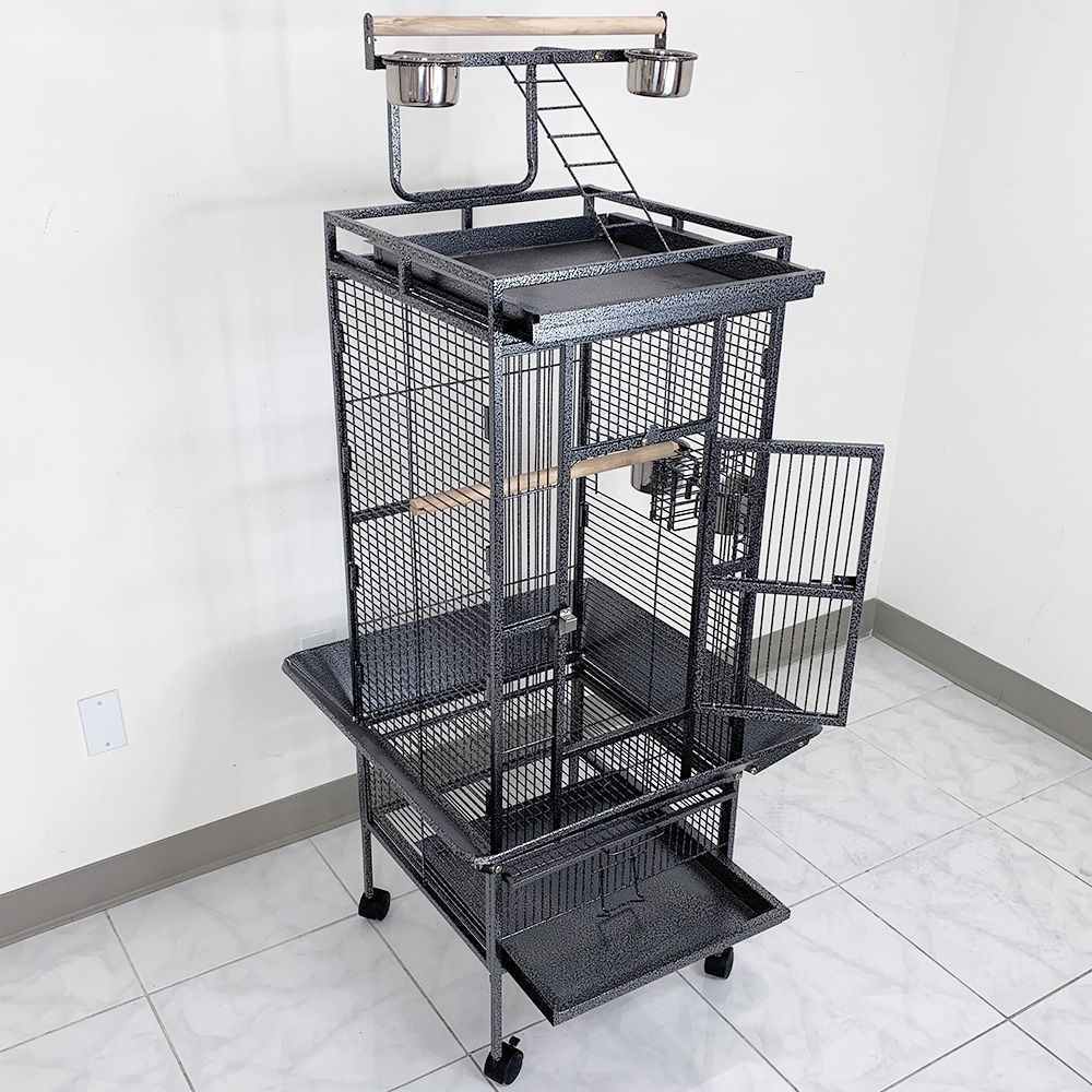 $130 (New) Large 61” parrot bird cages with rolling stand for cockatiels parrot parakeet lovebird finch 