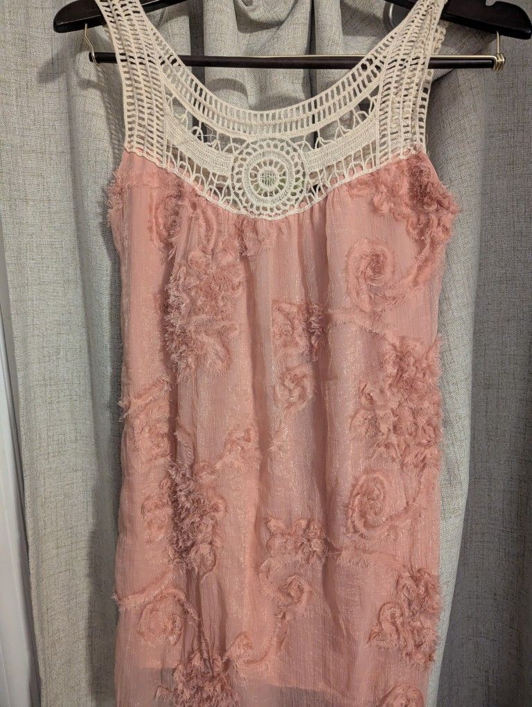 Pink And Cream Boho Blouse