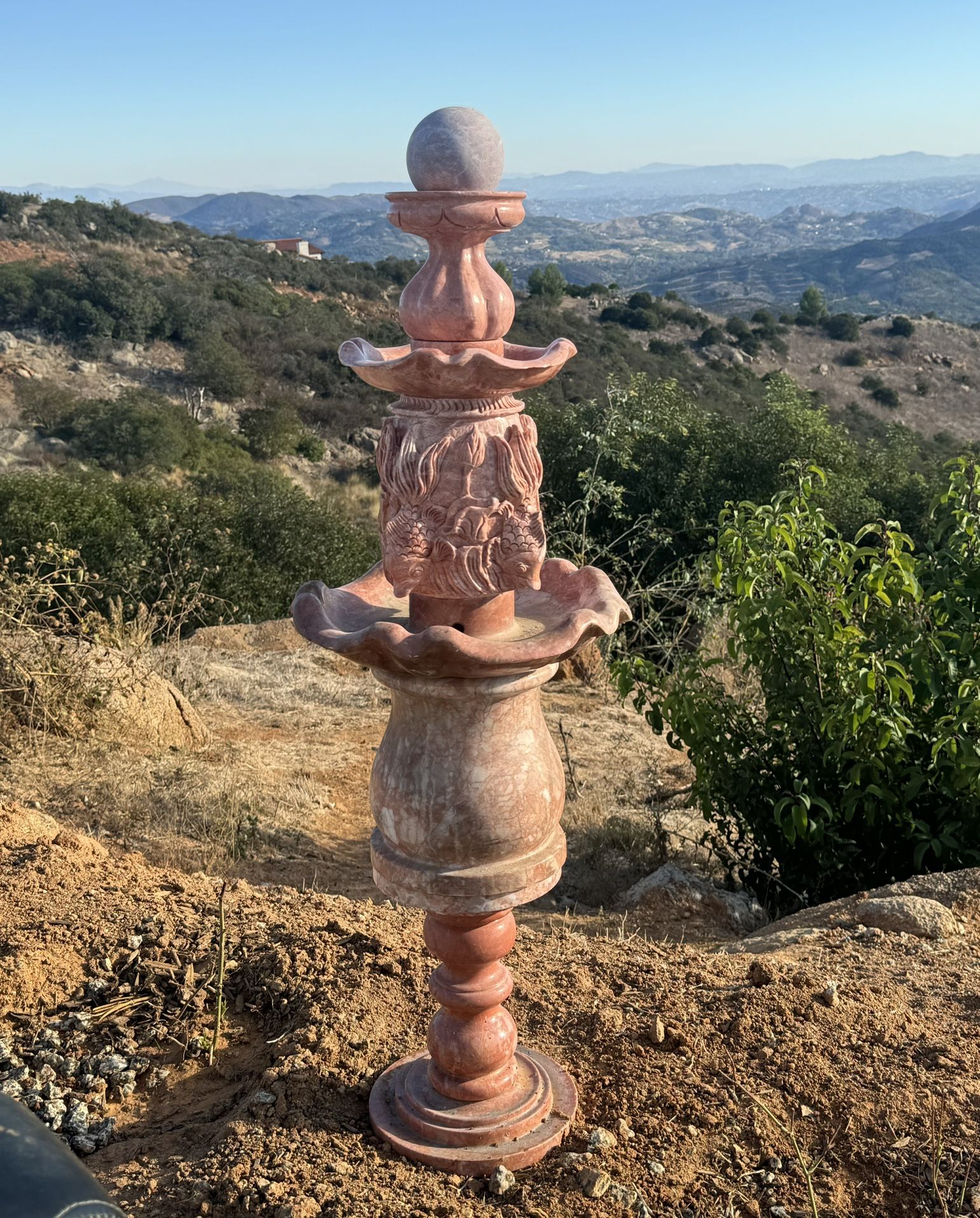 Marble Koi Fish Fountain