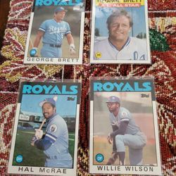 Kansas City Royals 1986 Topps Baseball Team Set Of 28 Cards 