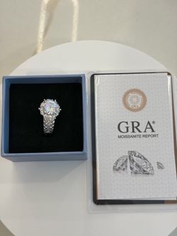 3 carat original mossanite diamond wedding ring size 8
