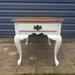 Fully Restored French End Table - Snow Bound by Sherwin Williams