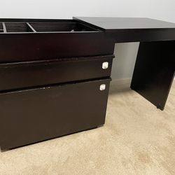 Black Crate and Barrel Collapsible Desk
