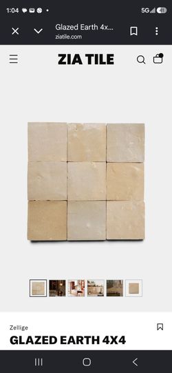 ZIA GLAZED EARTH 4 x 4   Zellige Tile 13sq  feet