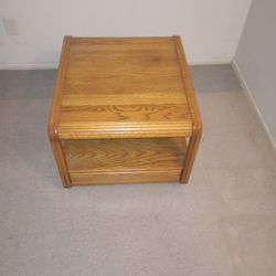 Oakwood Side Table With Drawer