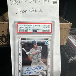 PSA10 Bowman Chrome 1st Auto Christian Koss Baseball Card