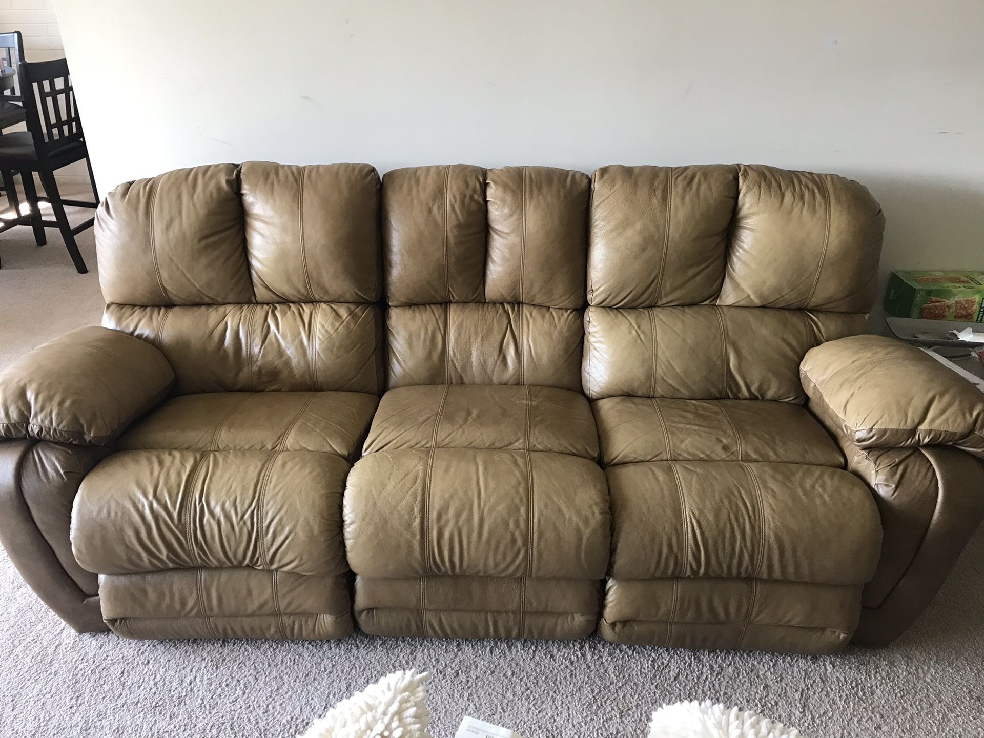 Recliner Leather Sofa with Love-Seat