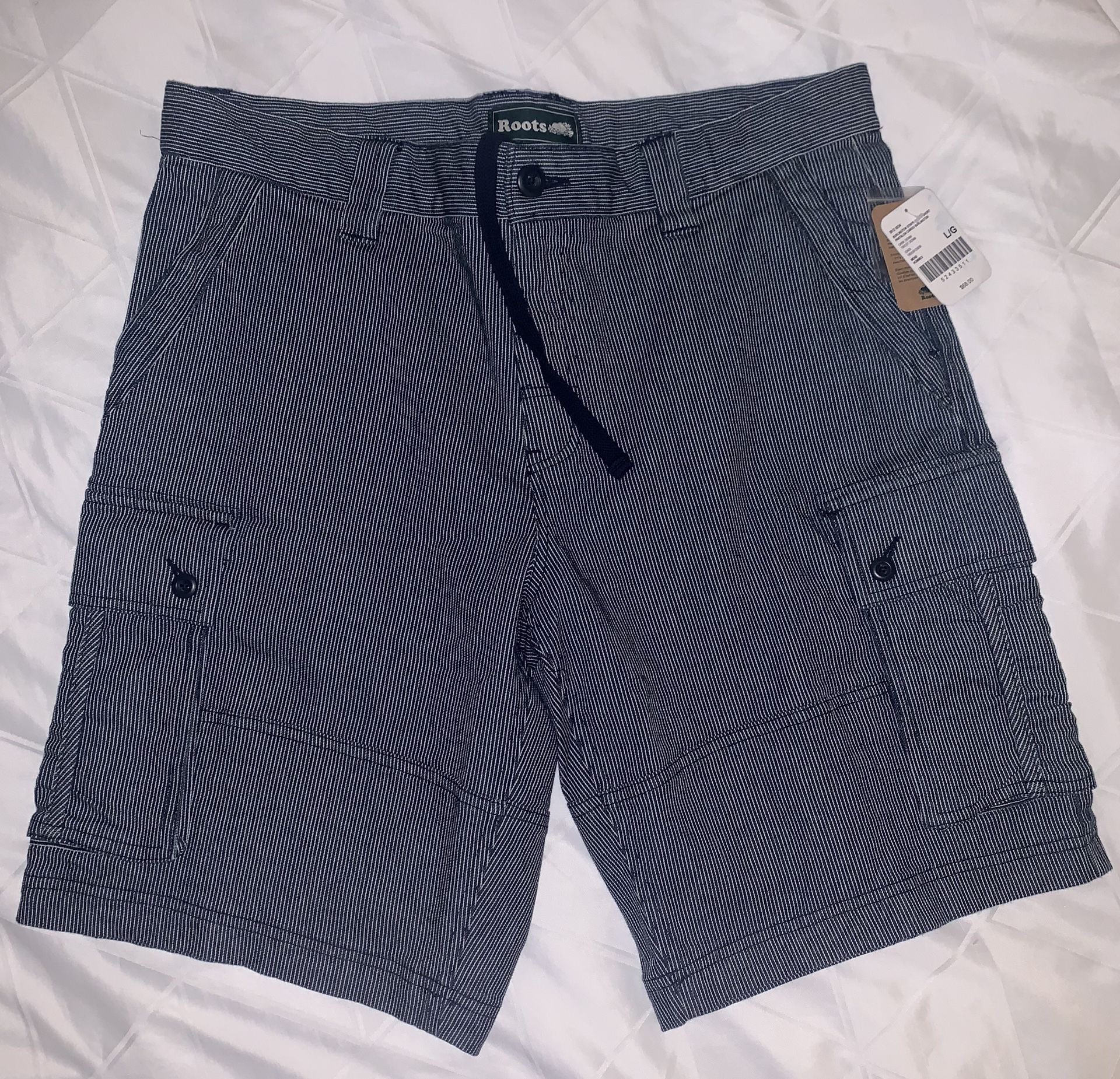 Roots Burlington Stripe Cargo Shorts Men’s Large Brand New