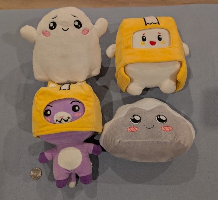 Foxy, Boxy, Ghosty, And Rocky Plushies