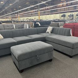 Sectional Sofa Set With Ottoman 
