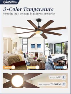 Fanbulous 8-Blade Ceiling Fan with Light