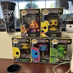 JACK SKELLINGTON, MAYOR, OOGIE BOOGIE, SALLY, ZERO (BLACK LIGHT) 5-PACK - THE NIGHTMARE BEFORE CHRIS
