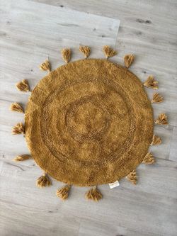 Round Boho Tassel Bathroom Rug