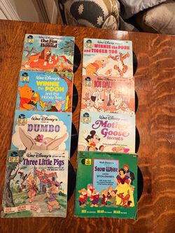 Vintage 1960s Walt Disney Vinyl & Book Combos (8 total)