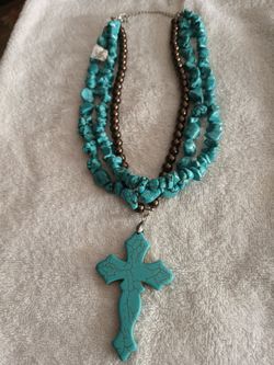Blue Cross Necklace