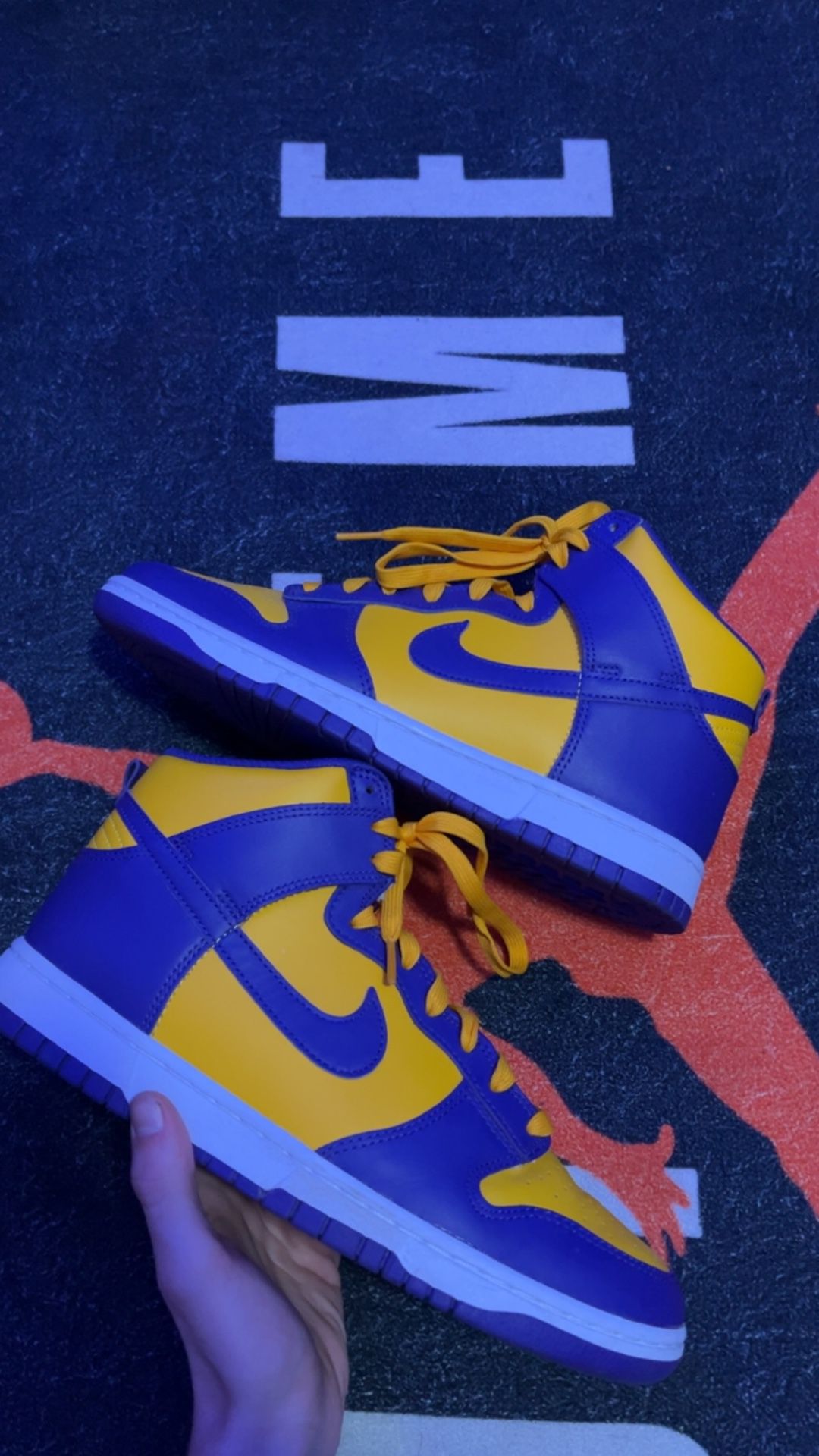 Nike Air Dunk High Court Purple Yellow "Lakers" Size 10 New Rare 