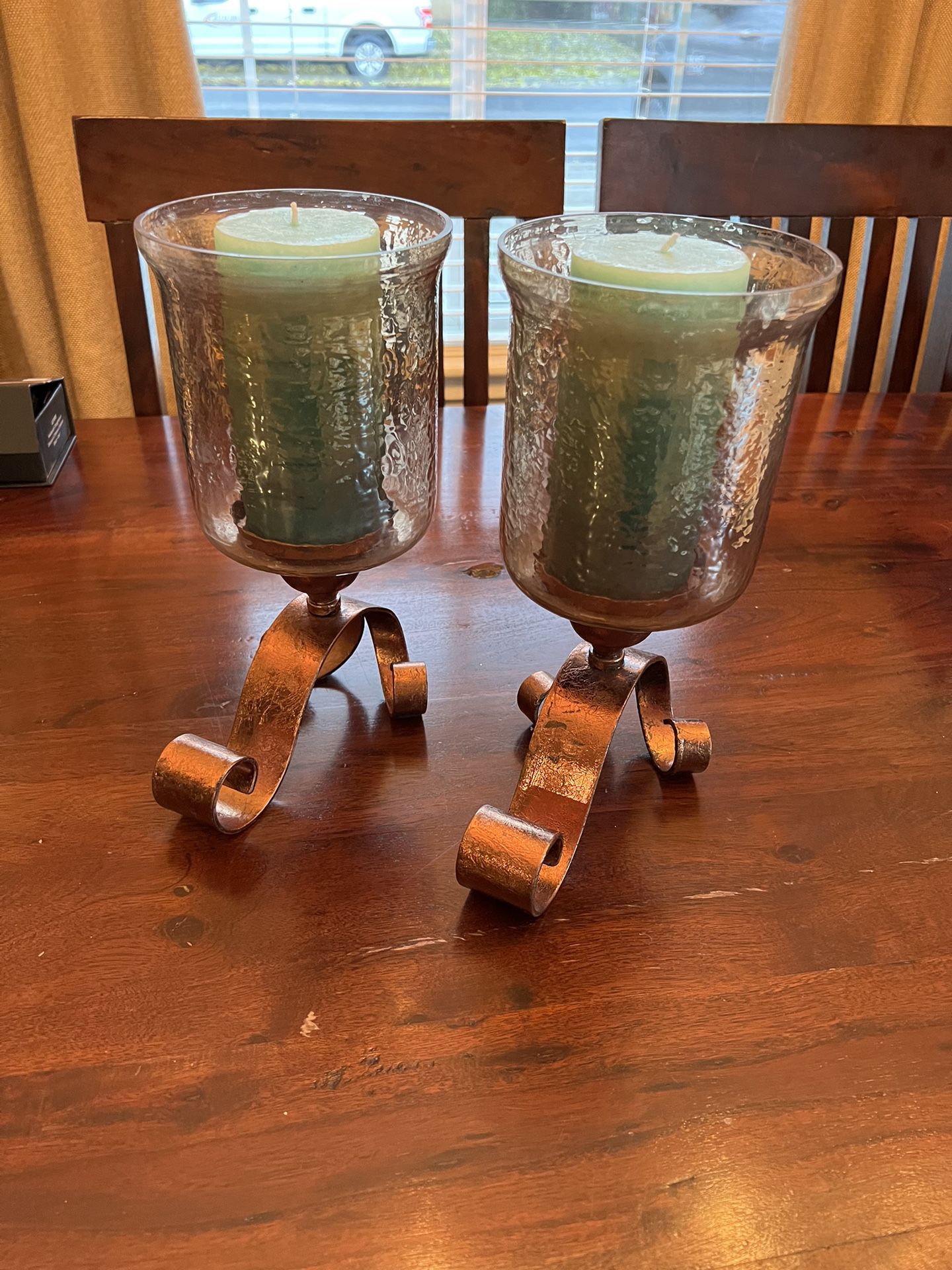 2 Candle Holders With Candles  