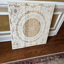 Wood Carved 3 Piece Wall Hanging 